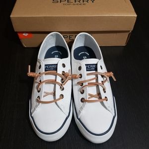 Sperry White Top Sider Memory Foam Canvas Shoes
